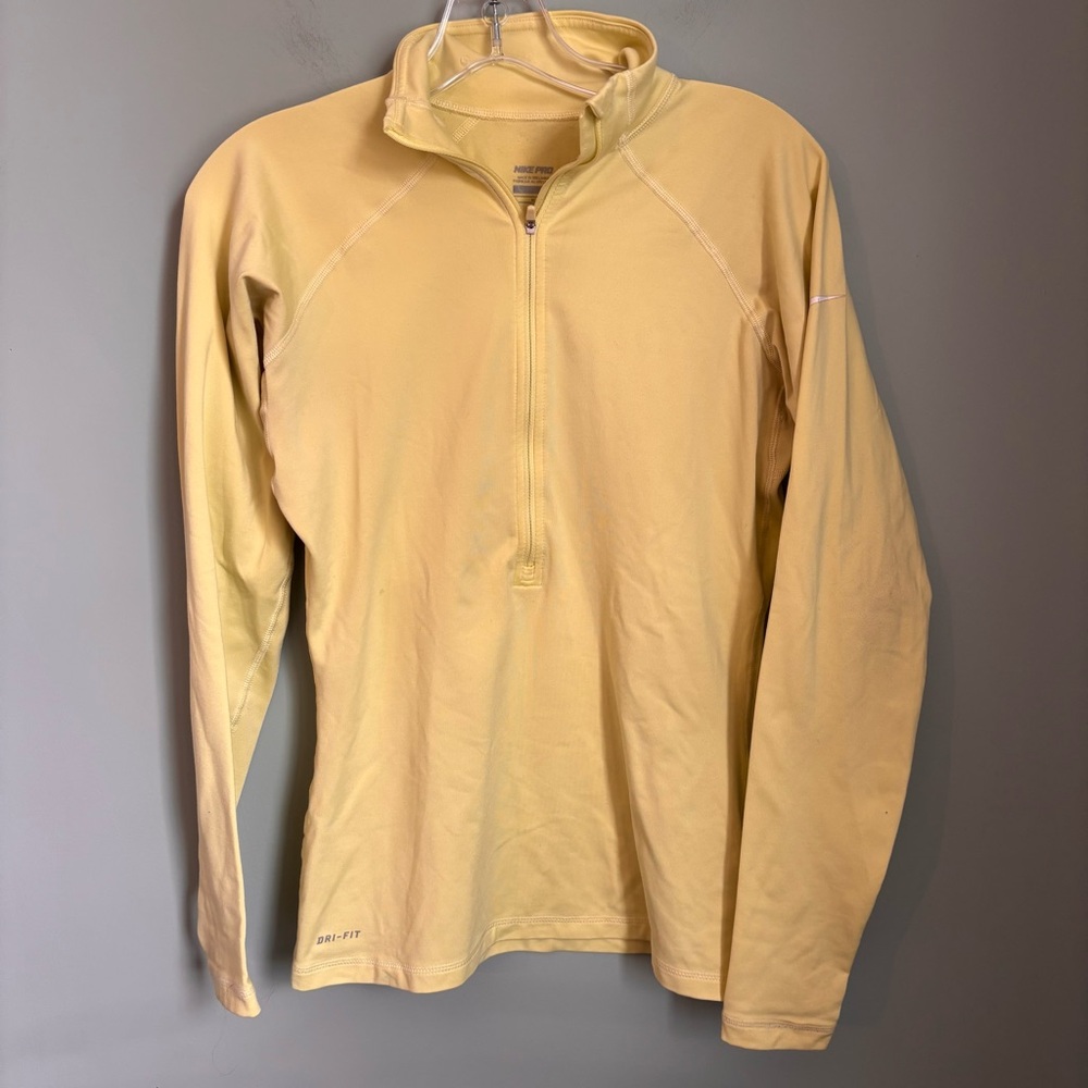 Nike Pro Half Zip Yellow Pullover